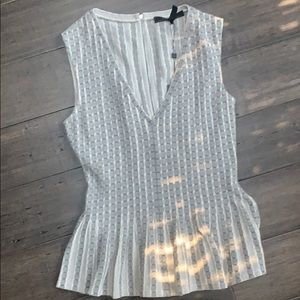 BCBG MAXAZRIA black and ivory “Hailey” peplum top